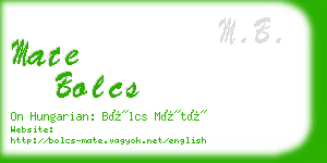 mate bolcs business card